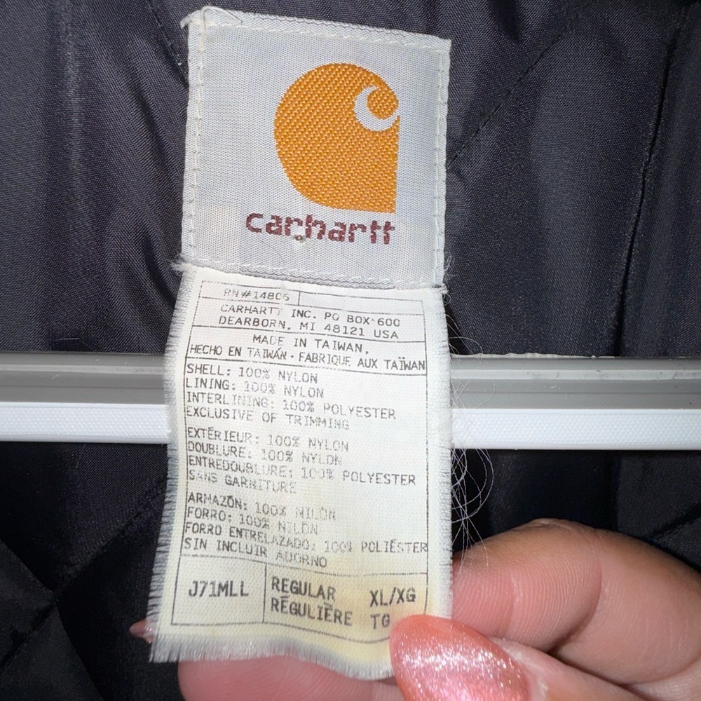 Carhartt Puffer Jacket Blizzard Workshield Coat J71 MLL Quilt Lined Men XL Puffy - Picture 8 of 9